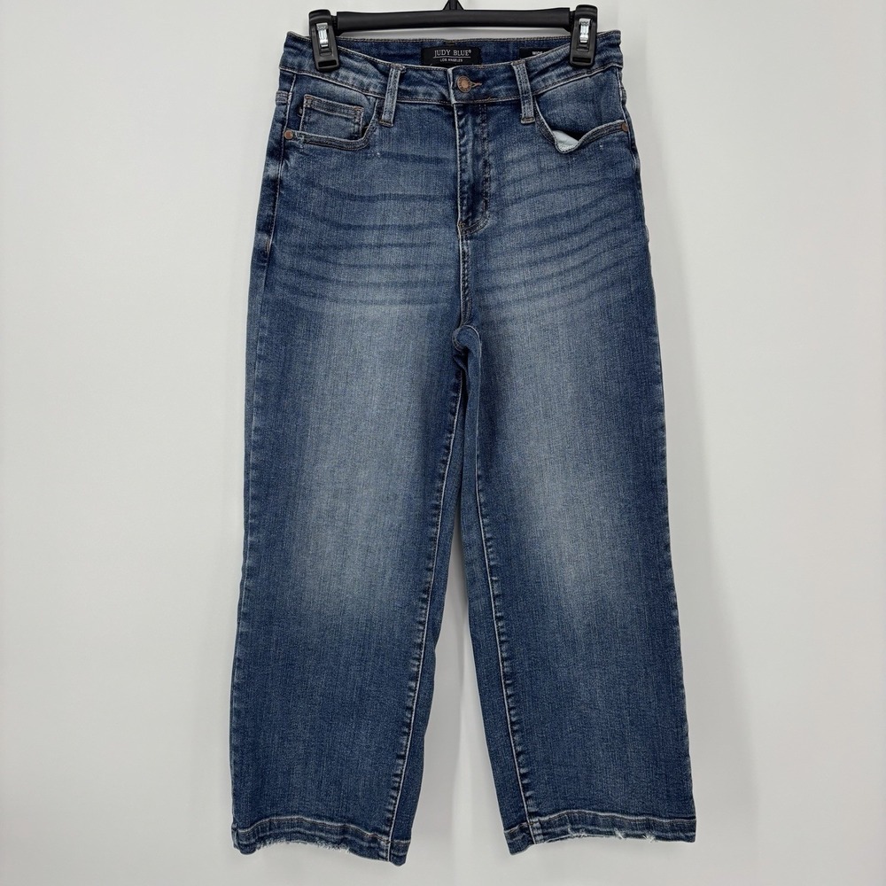 Judy Blue Wide Leg Blue Jeans Women's Size 5/27 High Rise Denim Stretch